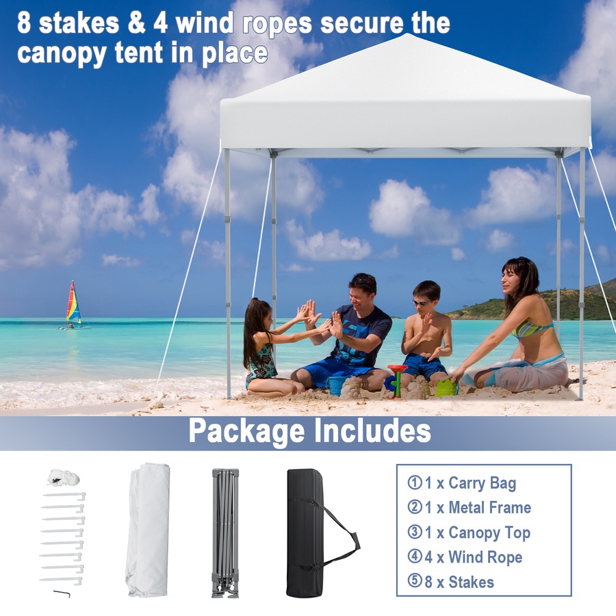 Buy Costway 2x2m Gazebo Pop-up Marquee Portable Sun Shelter Canopy Tent ...