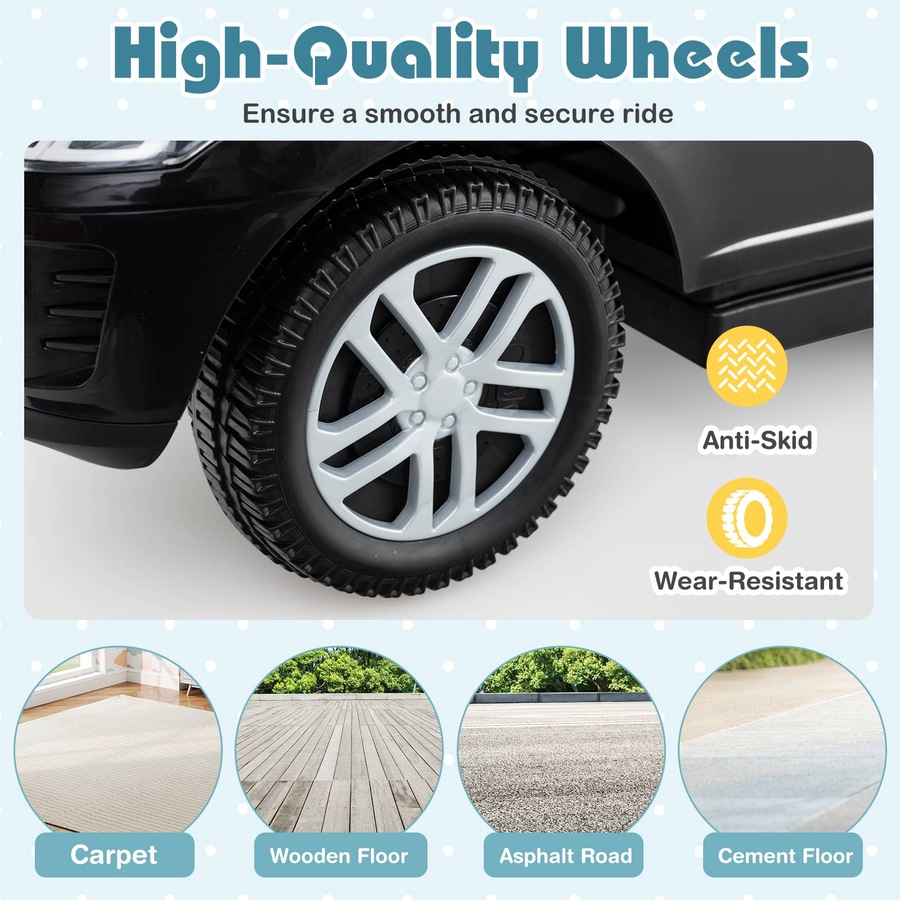 Costway 3-in-1 Push Car Ride on Toy w/Removable Handle & Guardrail Foot to Floor Sliding Car Black