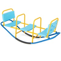 Costway 3-Seater Seesaw Teeter Totter Playgound Teeterboard Carbon Steel Boy Girl Birthday Gift