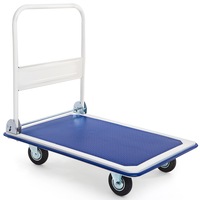 Costway 300kg Platform Trolley Cart Dolly Foldable Push Hand Truck Warehouse Moving Equipment