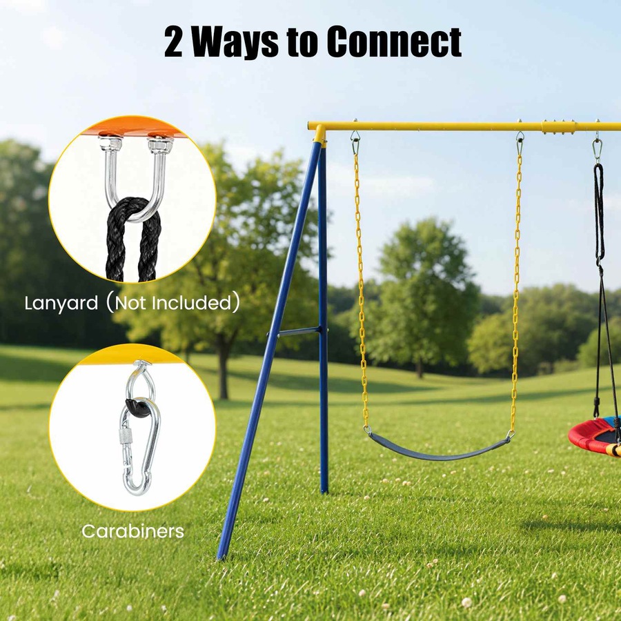 Costway 300kg Saucer Tree Swing Set Extra-Large 2 Seat Outdoor Heavy-duty Swing Hammock Chair Garden Backyard Playset
