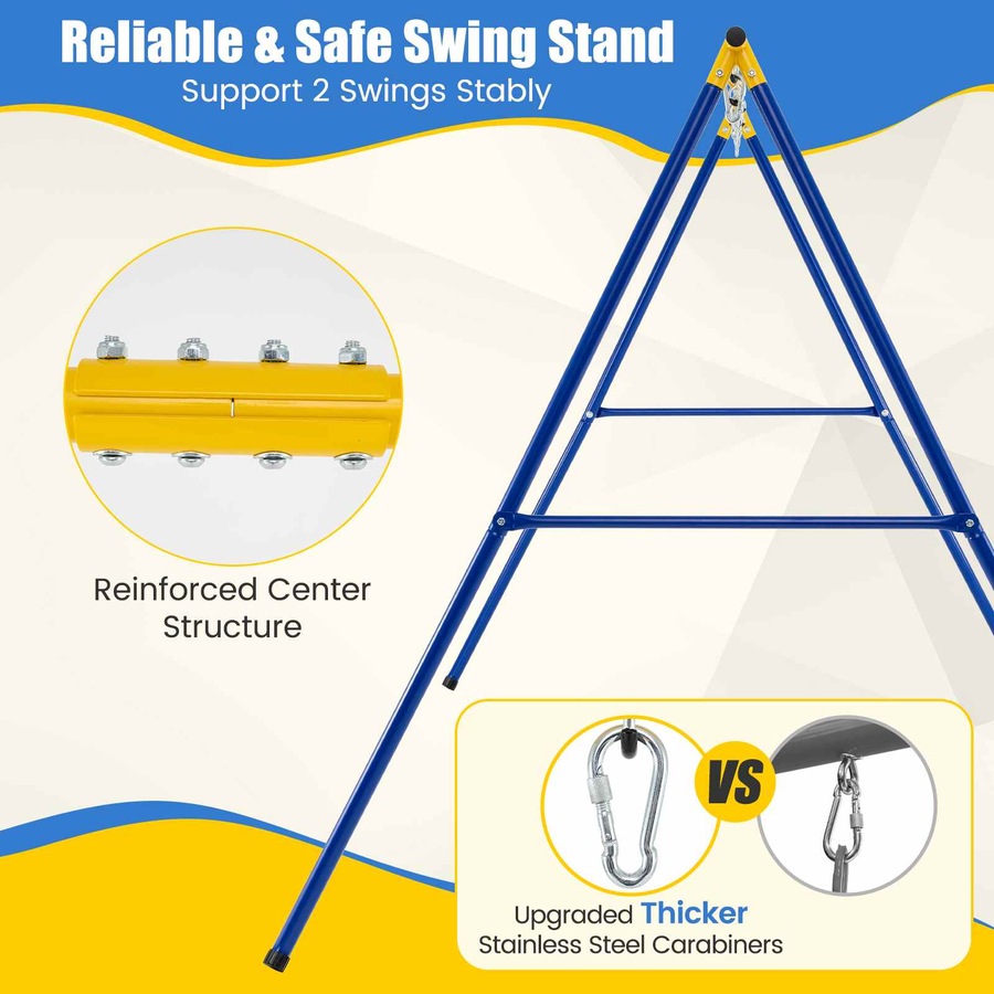 Costway 300kg Saucer Tree Swing Set Extra-Large 2 Seat Outdoor Heavy-duty Swing Hammock Chair Garden Backyard Playset