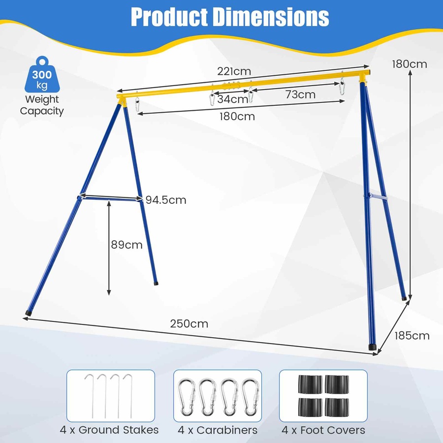 Costway 300kg Saucer Tree Swing Set Extra-Large 2 Seat Outdoor Heavy-duty Swing Hammock Chair Garden Backyard Playset