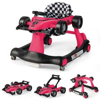 Costway 4-in-1 Walker Adjustable Walker w/Music Box Toy Car Activity Center