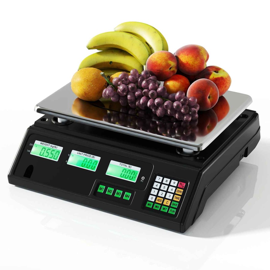 Costway 40KG Price Computing Scale Commercial Electronic Weight Scale Stainless Kitchen Digital LCD Food Scale Shop Market