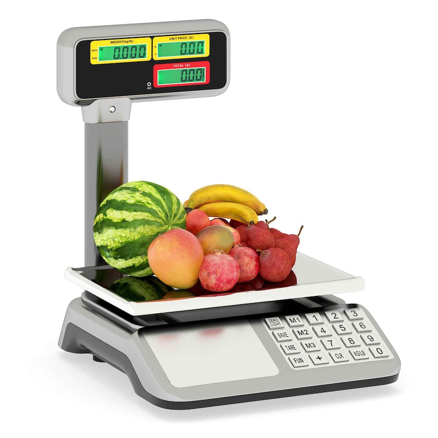 Costway 40kg Price Computing Scale Commercial Food Scale Electronic Digital Weight Scale w/Pole LCD Display Shop Market