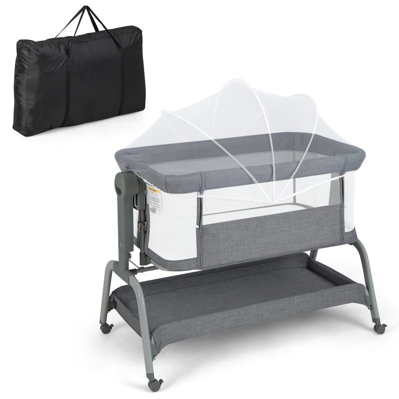 Buy Costway 4in1 Baby Cot Bed Mobile Infant Bedside Sleeper Portacot ...