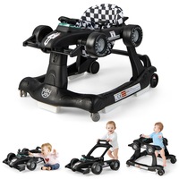 Costway 4in1 Walker Stroller Folding Push Walkers Ride on Toy Car Boy Girl Activity Music Saft Gift Black