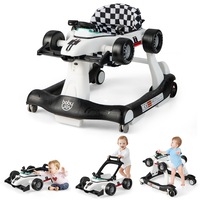 Costway 4in1 Walker Stroller Folding Push Walkers Ride on Toy Car Boy Girl Activity Music Saft Gift White