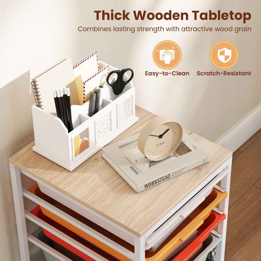 Buy Costway 5Drawer Rolling Storage Cart Trolley Utility File Paper ...