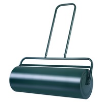 Costway 63L Metal Lawn Roller Heavy-Duty Patio Push Sod Roller Water/Sand Filled w/U-Shaped Handle