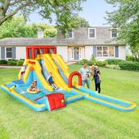 Costway 7 in 1 Inflatable Dual Slide Water Park Bounce Castle Climbing Bouncer No Blower