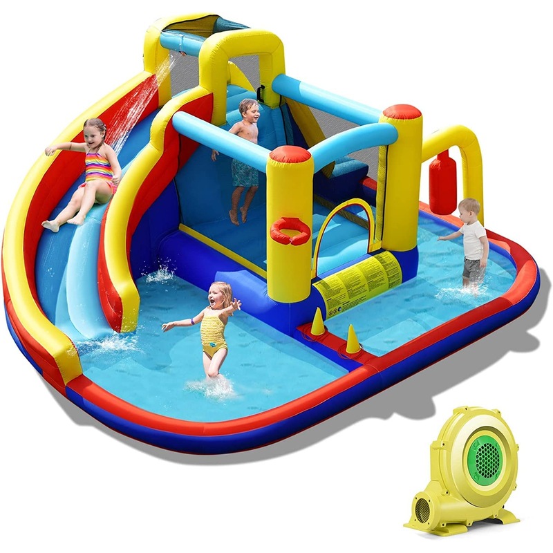 Buy Costway 7-in-1 Inflatable Water Slides Kids Trampoline Jumping ...