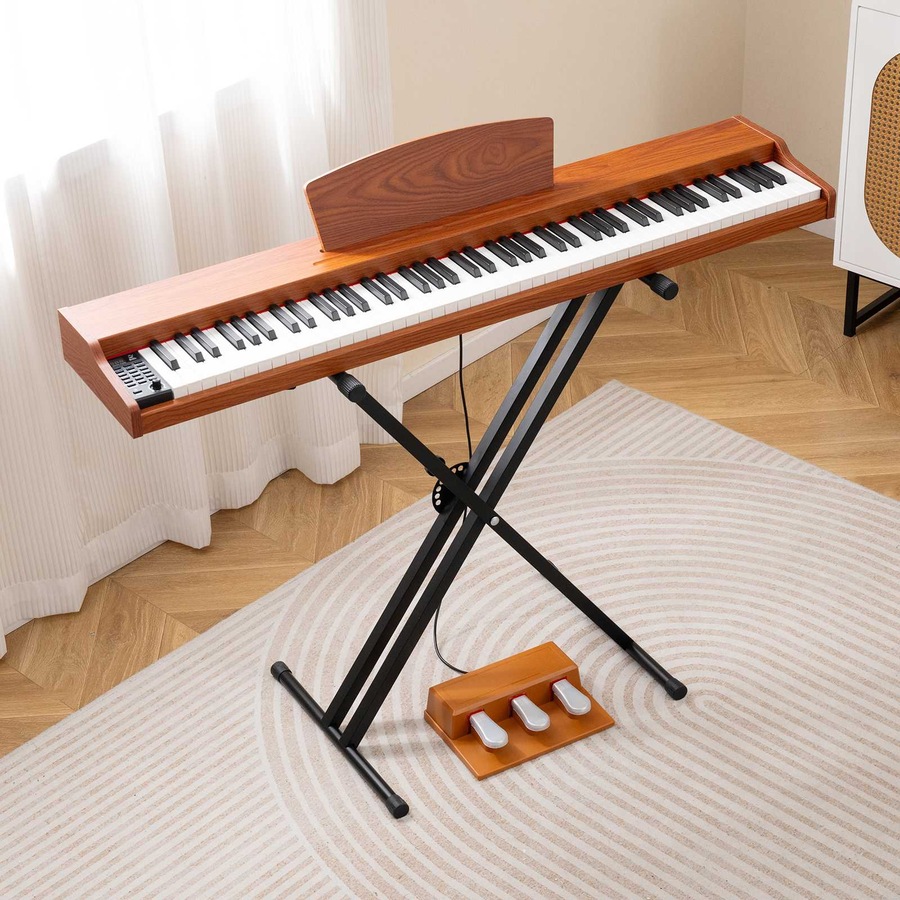 Costway 88 Key Electronic Keyboard Piano Set Semi-weighted Digital Piano w/Adjustable Stand Electric