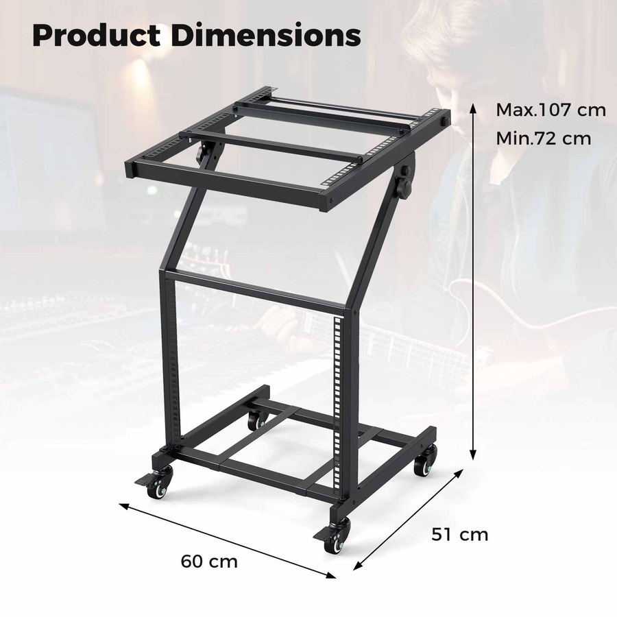 Buy Costway 9U DJ Gear Stand 2 Layer Audio Rack Mount Holder Shelf w ...