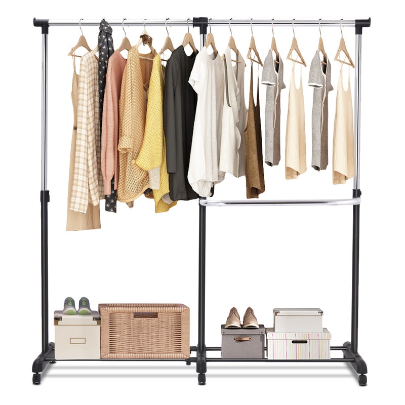 Buy Costway Adjustable Garment Storage Rack, Rolling Coat Stand ...