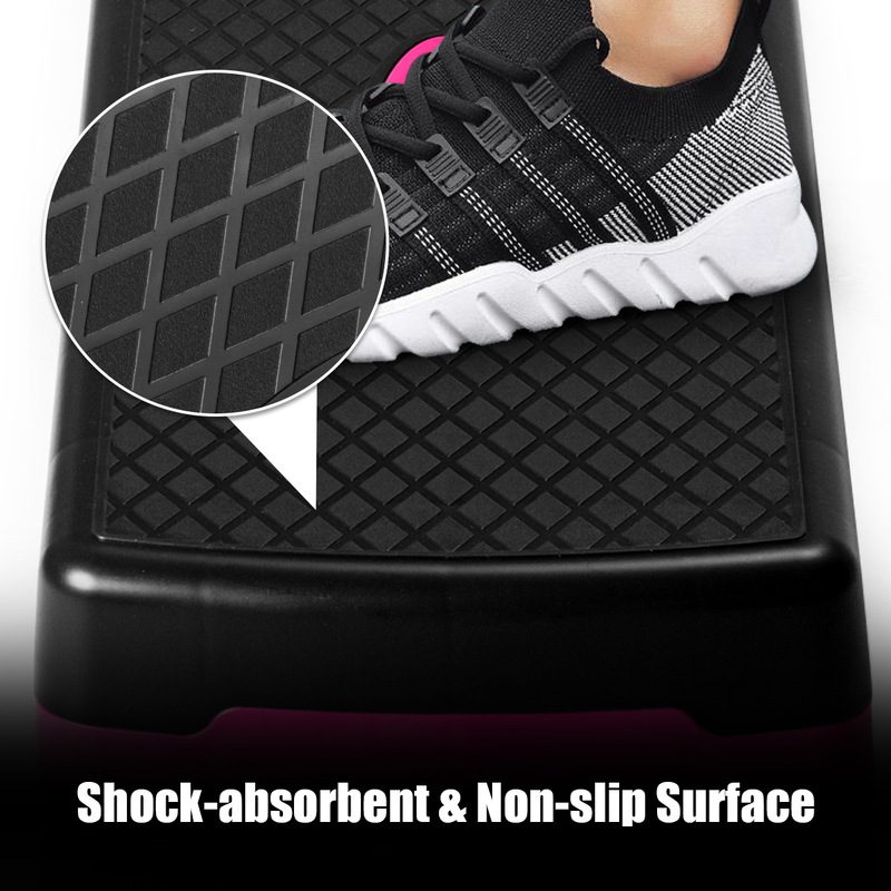 Buy Costway Adjustable Aerobic Stepper Exercise Step Platform Cardio Fitness Bench w/4 Risers