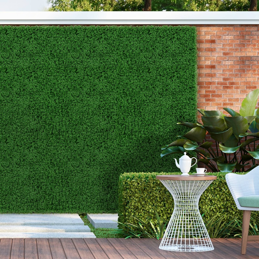 Costway Artificial Plant Wall Garden Fake Grass Wall Fence Artificial Vertical Grass Green