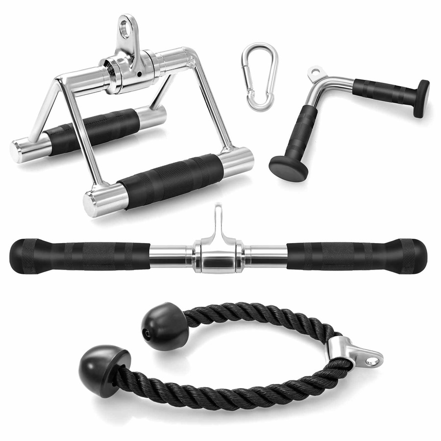 Buy Costway Cable Machine Attachment Set LAT Pulldown V-Shaped Press ...