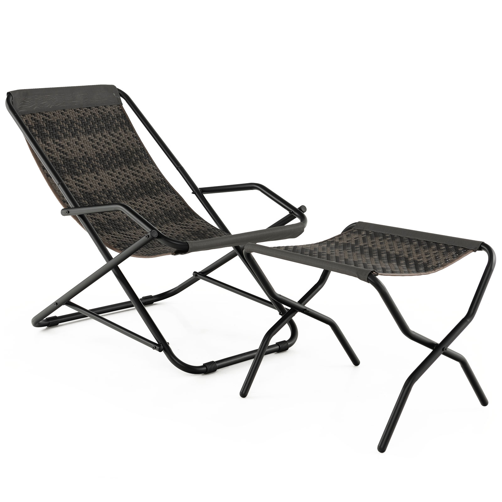 Beach chair 2024 with footstool