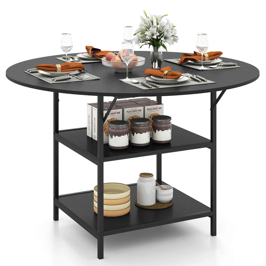 Buy Costway Dining Table for 4-6 Kitchen Counter Height Table Round ...