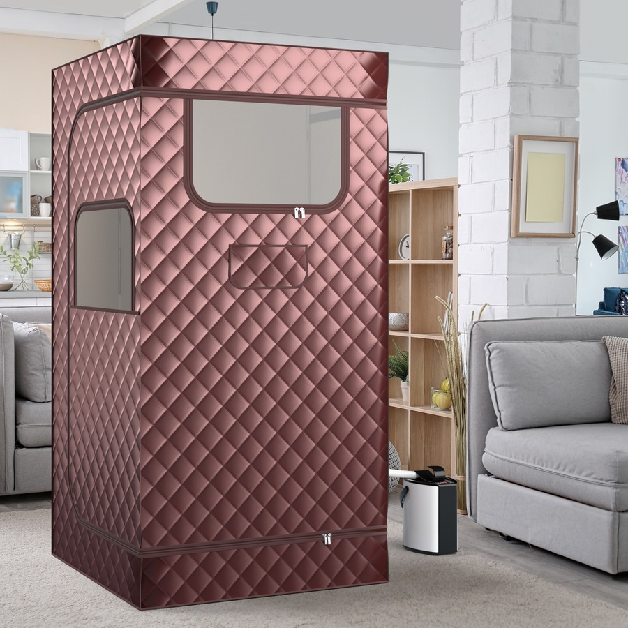 Buy Costway Foldable Pop-Up Steam Sauna Tent Remote Control Bath Tent w ...