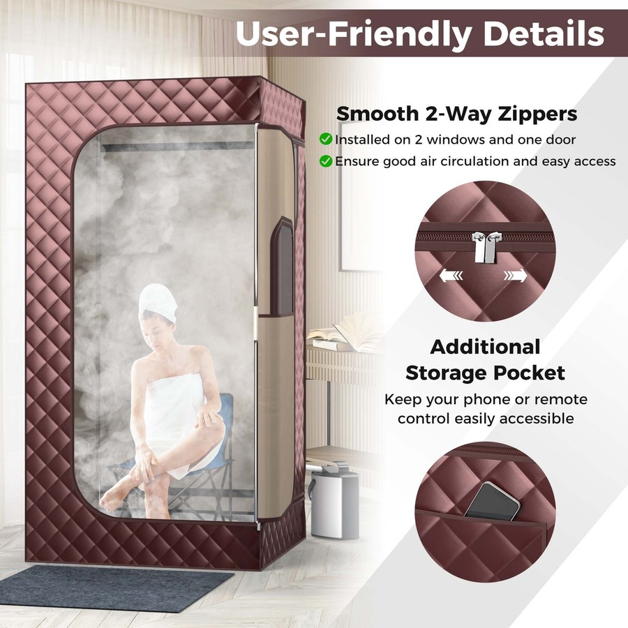 Buy Costway Foldable Pop-Up Steam Sauna Tent Remote Control Bath Tent w ...
