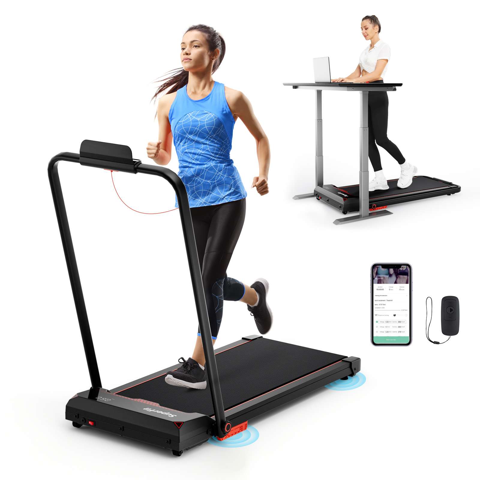 Costway Folding Electric Treadmill LED Screen APP Control Exercise Running Walking Machine Home