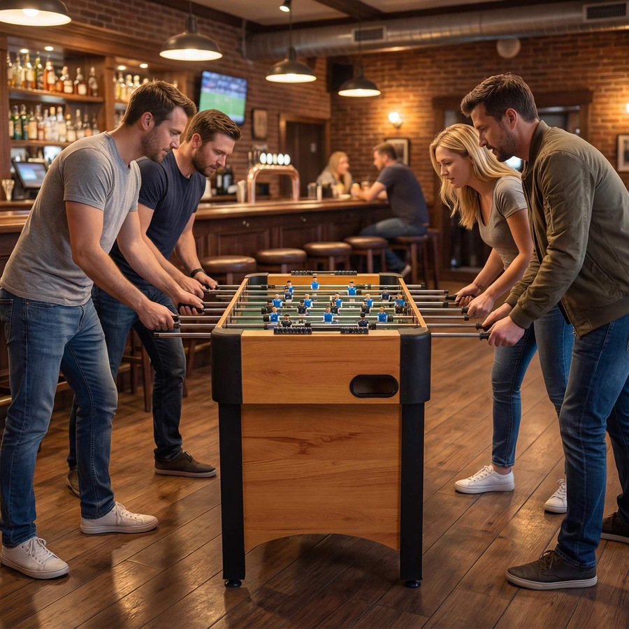 Costway Foosball Table 119CM Competition Full Size Soccer Game Table 22 Players 2 Balls Arcade Football Table Set