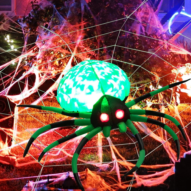 Buy Costway Halloween Inflatables LED Spider Blow Up Props Waterproof
