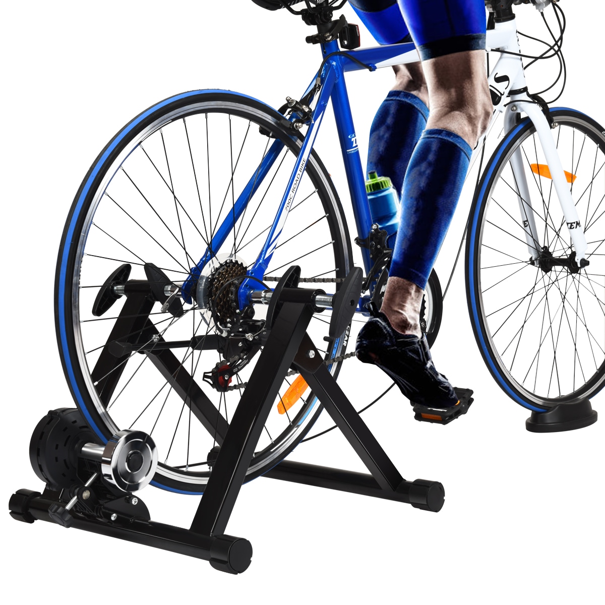 Costway 8 Speed Indoor Bicycle Trainer Stand Portable Bike Training Rack Adjustable Speed Home indoor bike trainer stand with app