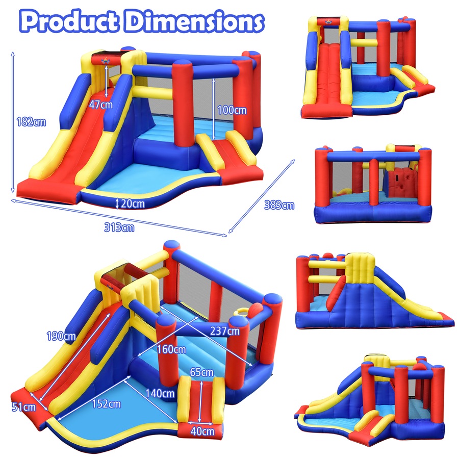 Buy Costway Inflatable Bouncy Castle Giant Jumper House Indoor Outdoor ...