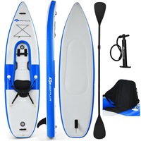 Costway Inflatable Stand Up Paddle Board Kayak w/Seat SUP Surfboard/Carry Bag & Hand Pump 330*81*20cm Blue