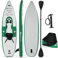 Costway Inflatable Stand Up Paddle Board Kayak w/Seat SUP Surfboard/Carry Bag & Hand Pump 330*81*20cm Green