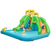 Costway Inflatable Water Park Bounce House w/Climbing Wall Two Slides and Splash Pool NO Blower