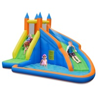 Costway Inflatable Water Slide Wet & Dry Bounce House Jumping Castle w/ Splash Pool (No Blower)