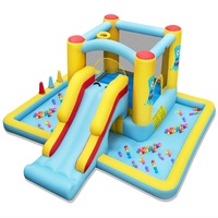 Costway Inflatable Bounce House 7-in-1 Giant Bouncy Jumping Castle for Indoor Outdoor NO Blower Multi