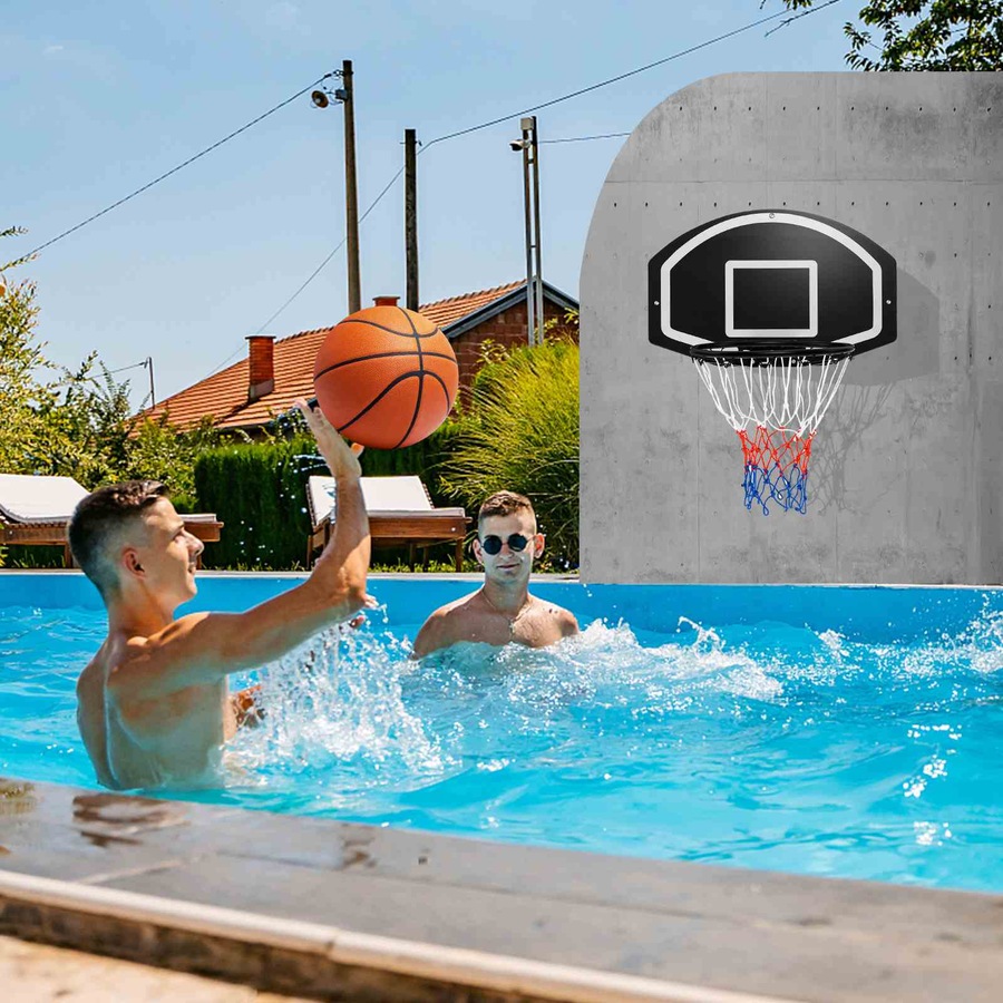 Costway 72x45.5x51.5cm Mini Basketball Hoop Backboard Door Mounted Basketball Ring System Nets Indoor w/Pump