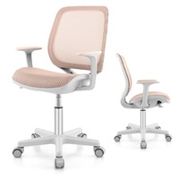 Costway Desk Chair Swivel Mesh Computer Chair Study Chair w/Adjustable Height Pink