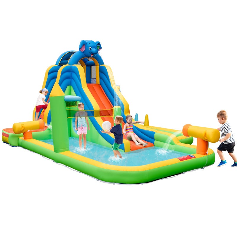 Buy Costway Kids Inflatable Water Slide Giant Blow-up Splash Pool ...