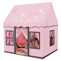 Costway Play Tent Castle Playhouse Indoor Toys w/Washable Mat Girls Boys Gifts Pink