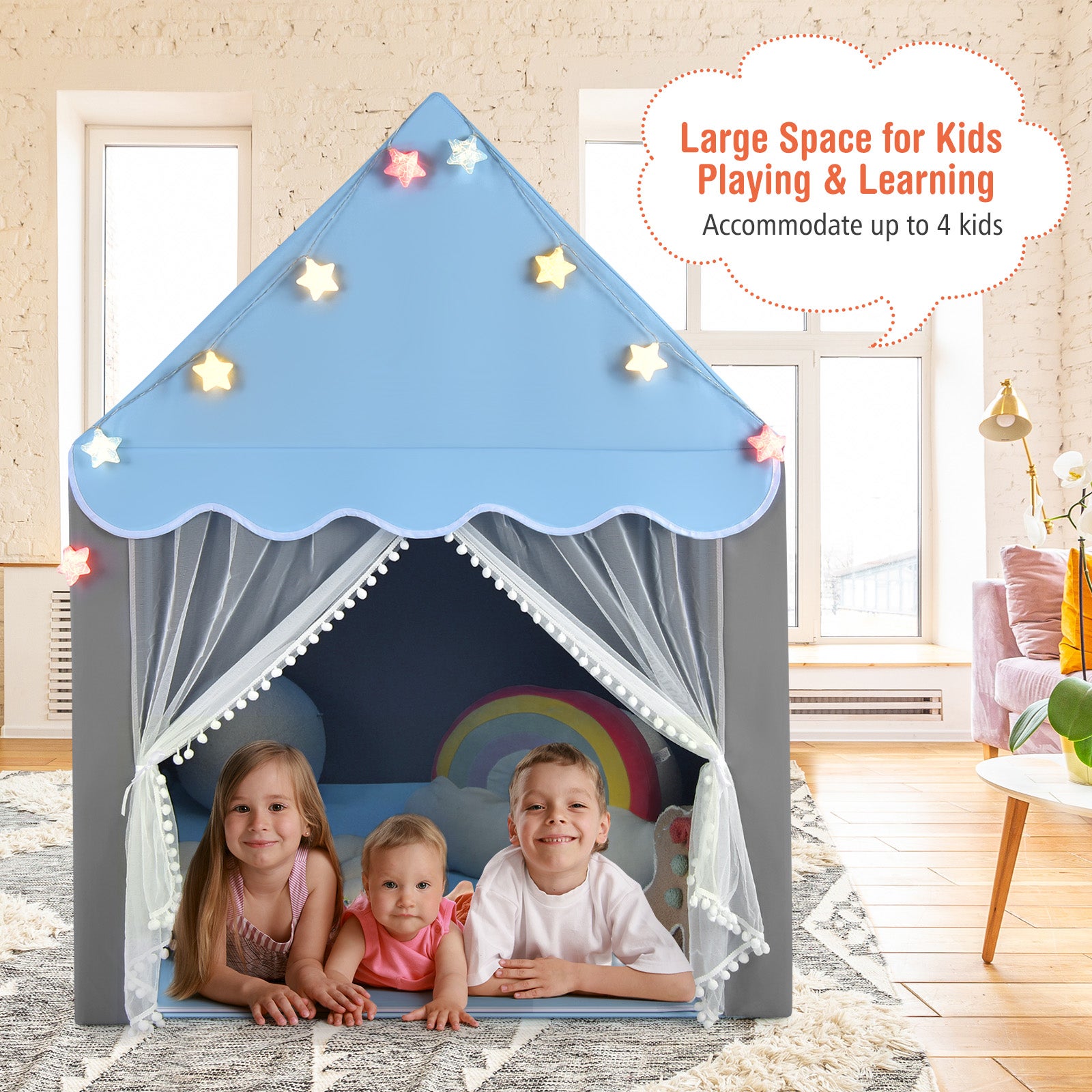 Fort Building Kit for Kids, 89 Pieces Baby Boys Girls Play Tent