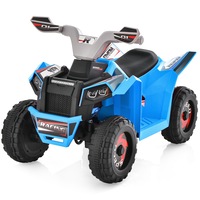 Costway Ride On ATV Electric Quad Motorbike Car Ride On Toy Outdoor w/Direction Control Blue