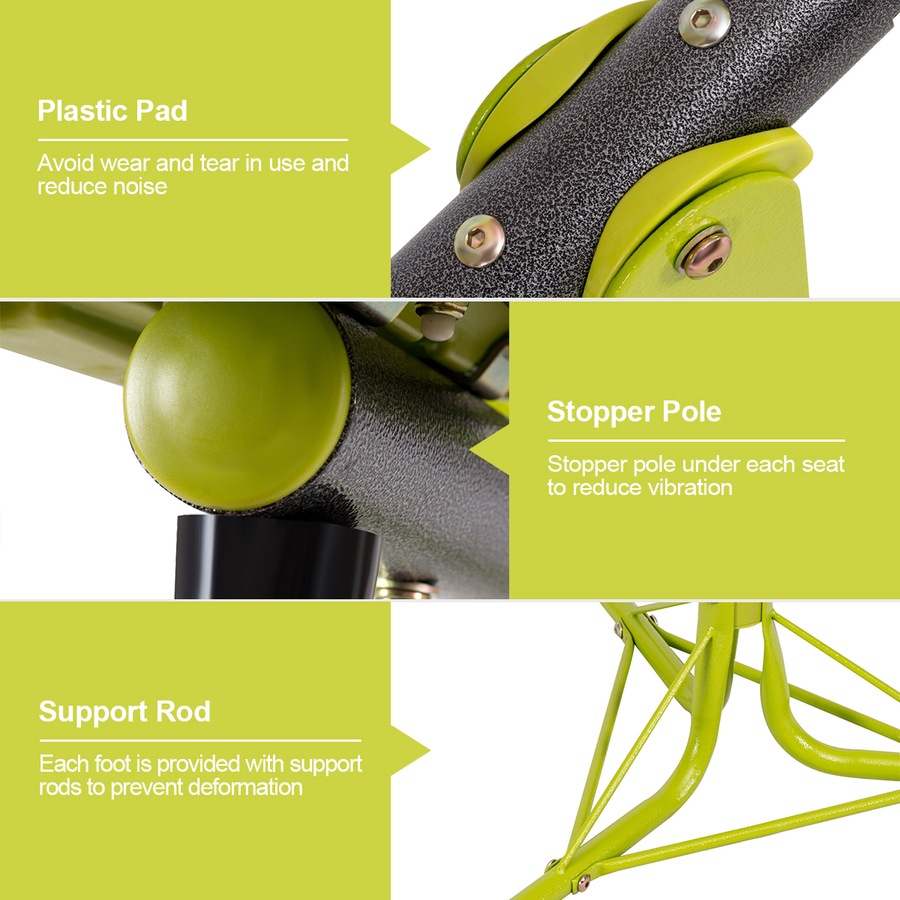 Costway Teeter Totter 360 Degree Rotation Outdoor Seesaw Play Set Green