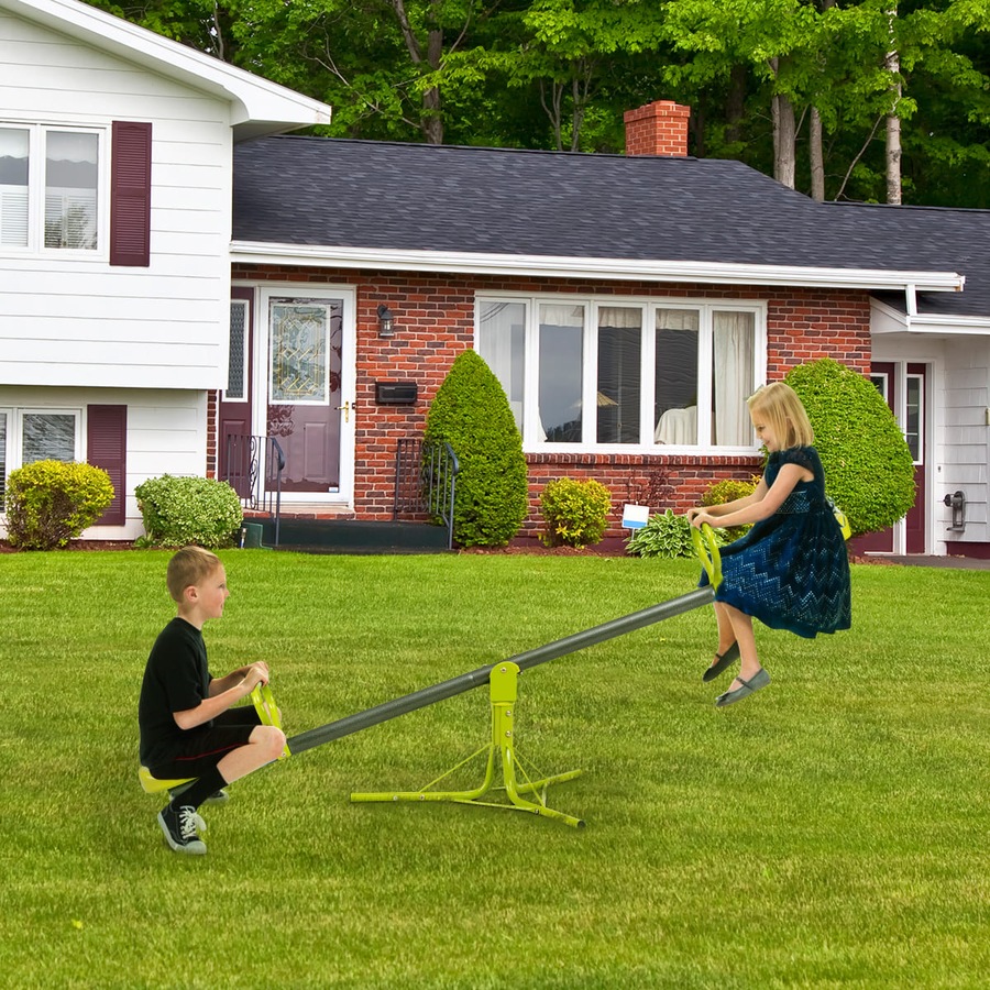 Costway Teeter Totter 360 Degree Rotation Outdoor Seesaw Play Set Green