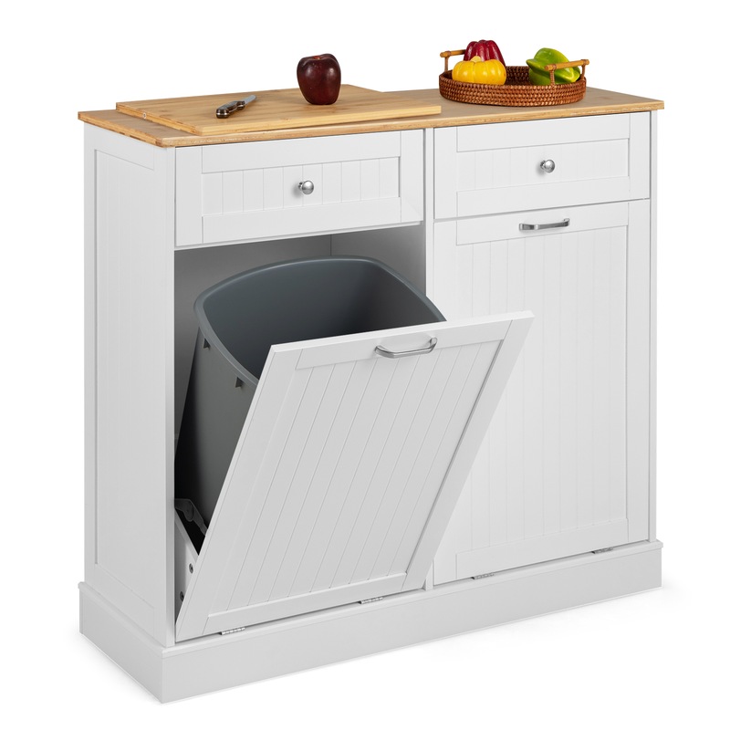 Buy Costway Kitchen Storage Cabinet Wood Serving Counter Buffet ...