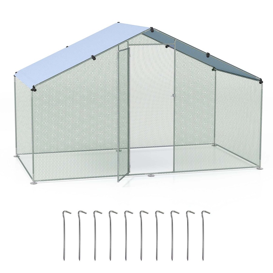Buy Costway Large Chicken Coop w/Oxford Canopy Hexagonal Mesh Net ...
