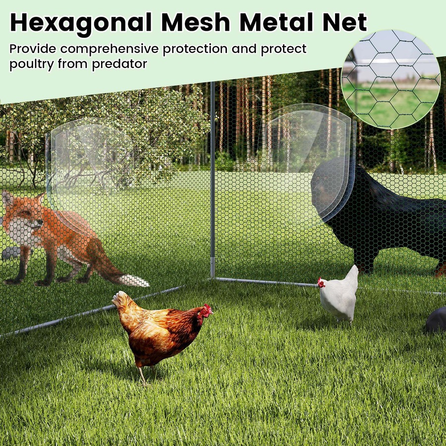 Buy Costway Large Chicken Coop w/Oxford Canopy Hexagonal Mesh Net ...