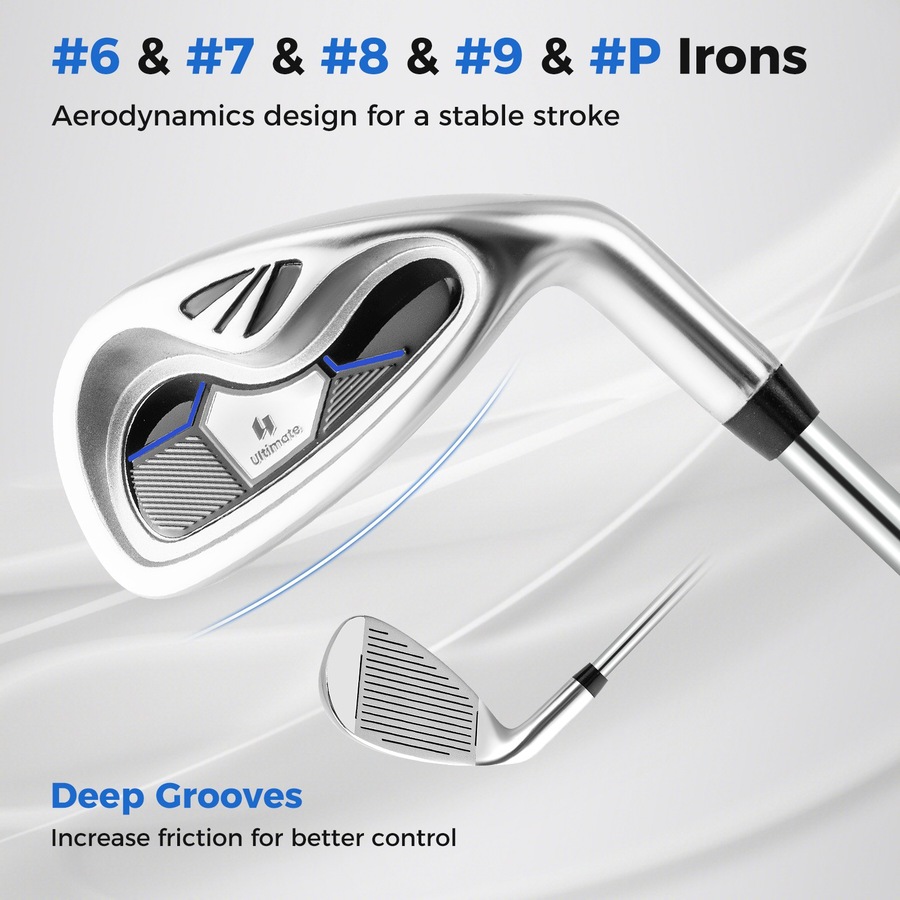 Costway Men Golf Clubs Set Beginner w/Stand Bag 10PCS Alloy/Graphite Drive Right Hand