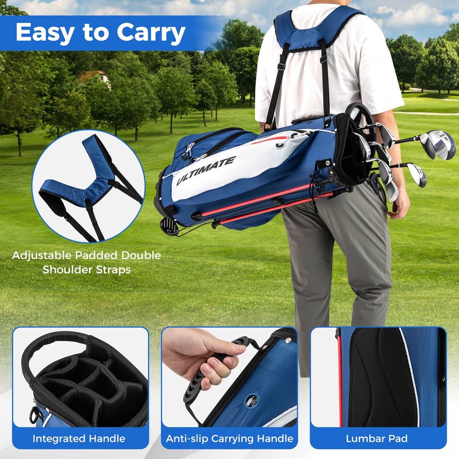 Costway Men Golf Clubs Set Beginner w/Stand Bag 10PCS Alloy/Graphite Drive Right Hand